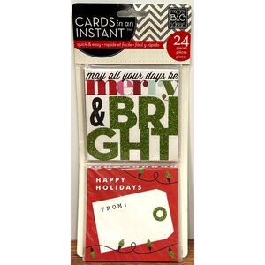 CEL-02 Cards in an Instant Magic Holiday Greeting Card Making Kit 24 Pieces